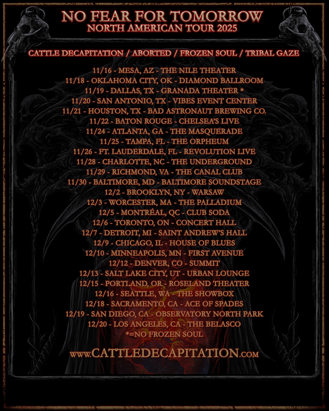 Aborted No Fear For Tomorrow Tour Poster 2025